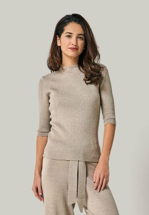 You Look Perfect PULLOVER DARIA - Kurzarm Pullover mit Stehkragen