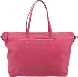 Ferragamo Pre-owned Tote Bags, female, Pink, Size: ONE SIZE Pre-owned Gancini tote
