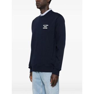 Dr&ocirc;le de Monsieur Text-Print Crew Neck Sweatshirt - Navy