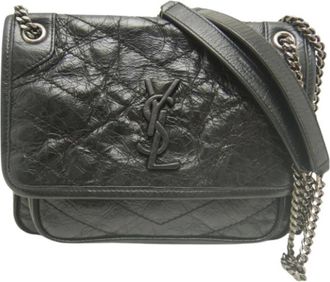 Saint Laurent Pre-owned Vintage Schoudertas - Dames - Vintage Schoudertas - Zwart - ONE Size - Leer - Vintage