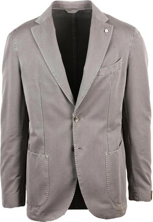L.B.M. 1911 Taupe Cotton Polyamide Rounded Jacket