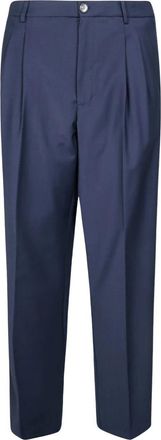 Amaranto Pantalone Over - Heren - Nette broeken - Blauw - S - Wol - Broeken