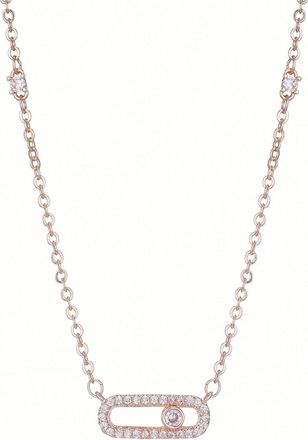 Adornia Adornia 14K Rose Gold Plated Cz Adjustable Dancing Stone Necklace