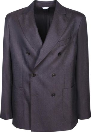 Boglioli Jassen, Heren, Bruin, 2Xl, Double-Breasted Hopsack Jacket