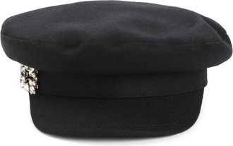 Roger Vivier Black Broche Sailor Wool Hat-Donna
