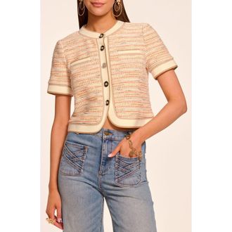 Ramy Brook Sterling Tweed Cropped Jacket in Sunset Orange Tweed at Nordstrom, Size Xx-Small