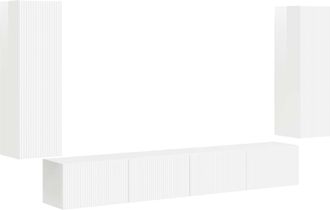 vidaXL Conjunto De Mueble Para Tv De Pared 4 Uds. Brillante Vidaxl