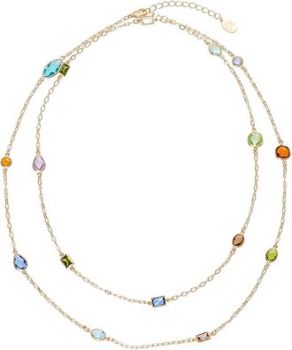 Rivka Friedman 18K Plated Cz Stackable Necklace