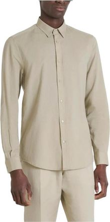 Antony Morato Casual Shirts, male, Beige, XL, Beige Linen Dress Shirt for Men