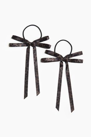 H&M 2er-Pack Haargummis mit Schleife - Brown