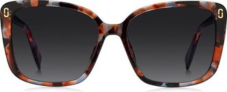 Marc Jacobs 56mm Gradient Butterfly Sunglasses in Brown Blue Havana/dark Grey at Nordstrom
