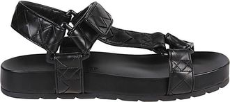 Bottega Veneta Black Leather Sandals