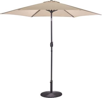 Beliani Sombrilla De Jard&iacute;n De Tela De Poli&eacute;ster Beige 270 Cm Resistente A La Intemperie Varese