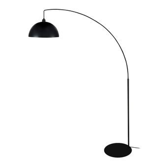 Tosel L&aacute;mpara de pie columna metal negro pantalla negro