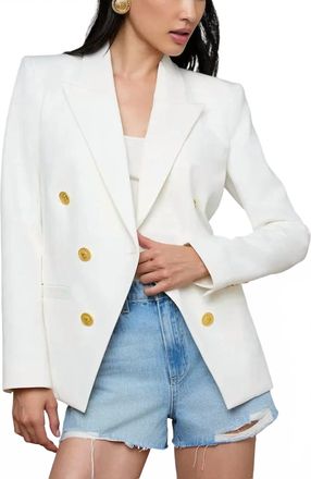 L'agence Kyomi Double Breasted Blazer Jacket In White