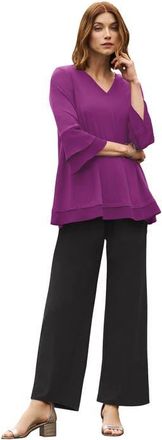 Jessica London Ruffle Layered Sleeve Top in Purple Tulip at Nordstrom, Size Medium