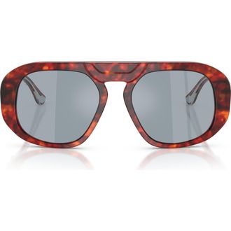 Ferrari 54mm Polarized Pillow Sunglasses in Brown Tortoise /Polar Blue at Nordstrom