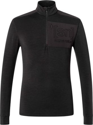 super.natural Shoulder Guard 1/4 Zip Merinolongsleeve f&uuml;r Herren | schwarz