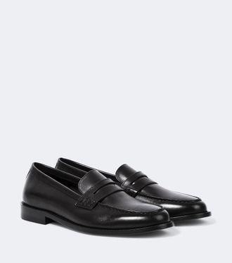 Manolo Blahnik Perry leather penny loafers