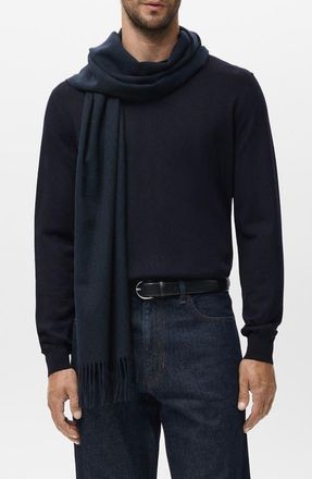 Mango Crewneck Wool Sweater in Navy at Nordstrom, Size Xx-Large