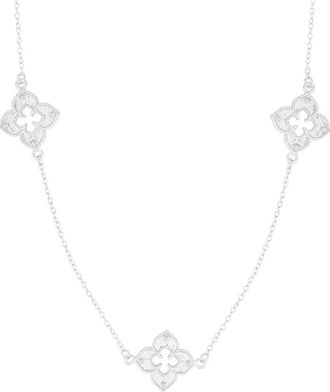 Adornia Adornia Cz 36In Clover Station Necklace