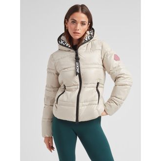 JACK1T R4D Tramline Racer Hooded Puffer Jacket in Stone/black at Nordstrom, Size X-Small