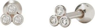 Made by Mary CZ Bezel Trinity Stud Earrings in Silver at Nordstrom