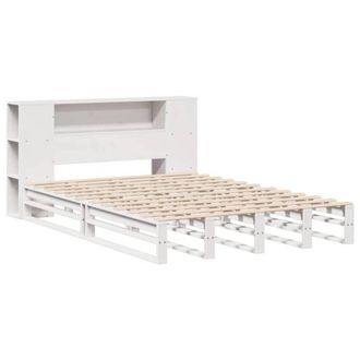 Berkfield Home Decorative Bookcase Bed without Mattress White 135x190 cm Double