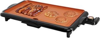 MegaChef 18.89 Inch Electric Grill and Griddle in Black with Copper Coating at Nordstrom