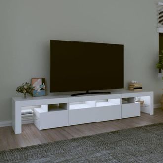 Berkfield Home TV Cabinet with LED Lights White 230x36.5x40 cm