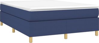 vidaXL Cama Box Spring Con Colch&oacute;n Tela Azul 140x190 Cm Vidaxl