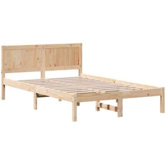 vidaXL Vidaxl - Estructura De Cama Marr&oacute;n 135 X 190 Cm Madera Maciza De Pino
