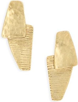 Karine Sultan Textured Overlap Drop Earrings in Gold at Nordstrom Rack