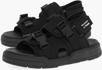 Neil Barrett LI-NING Solid Color Double-Buckle Sandals with Socks size 44