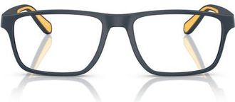 Emporio Armani 56mm Rectangle Optical Glasses in Matte Blue /Demo Lens at Nordstrom