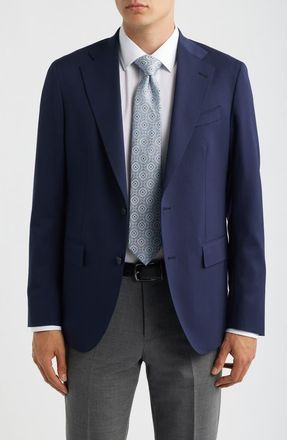 Zanella Chip Wool Twill Sport Coat in Blue at Nordstrom, Size 44