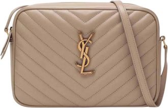 Saint Laurent Cross Body Bags, female, Beige, Size: ONE SIZE Lou Camera Bag