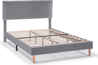 HOMN Estructura de cama tapizada de 30 cm, 90x190 cm, gris oscuro