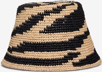 Zimmermann Bast-Anglerhut mit Zebramotiv