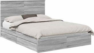vidaXL Cama Con Almacenamiento Con Cabecera Gris Sonoma 140 X 200 Cm Vidaxl