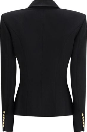 Balmain Womens Black Wool Oves Aries Blazer Clothing