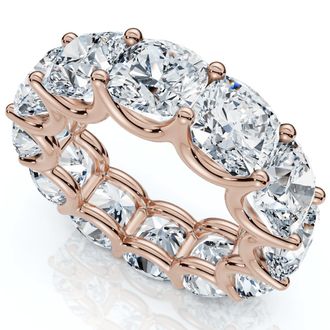 Pompeii3 12Ct Cushion Cut Diamond Eternity Ring 14k Gold Wedding Band Lab Grown