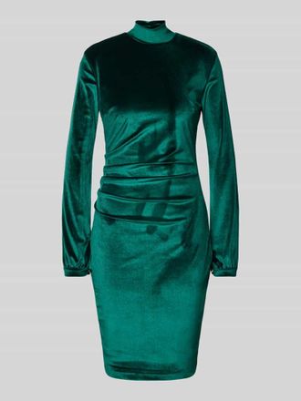 Paradi Knielanges Kleid mit Stehkragen und Raffungen in Dunkelgruen, Gr&ouml;&szlig;e 32