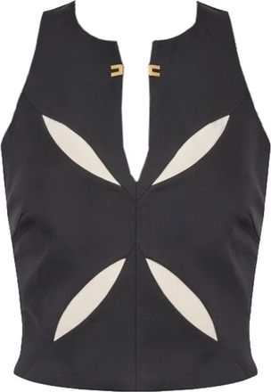 Elisabetta Franchi Lichtgewicht Cr&ecirc;pe Top met Tweekleurige Uitsparingen - Dames - Tops zonder mouwen - Veelkleurig - L - Polyester - Tops