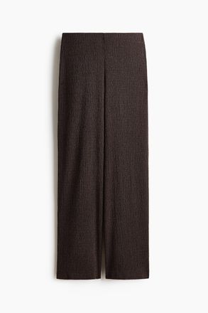 H&M Straight crinkled trousers - Brown