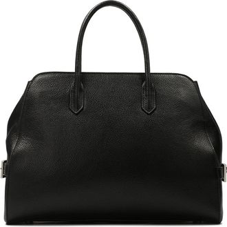 Kazar Grote stedelijke handtas met minimalistische handvatten - Dames - Handtassen - Zwart - ONE Size - Leer - Tassen