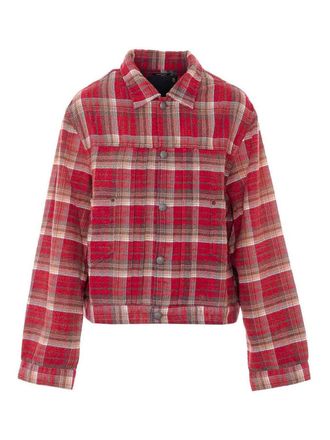 R13 Red Plaid Relaxed Check Shirt