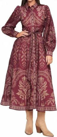 Flying Tomato Vintage Tapestry Woven Midi Dress In Red