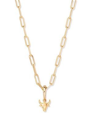 Brook & York Aries Zodiac Charm Paperclip Necklace in Gold/taurus at Nordstrom