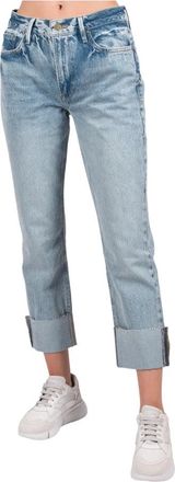 Frame Denim Lprwc 385 LE Piper Wide Cuff Jeans Rclk - Dames - Loose Fit Jeans - Blauw - W26 - Katoen - Jeans